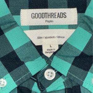 Goodthreads Teal and Black Plaid Shirt